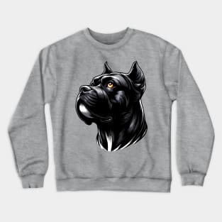 Stunning and Cool Cane Corso Monochrome and Gold Portrait for Father's Day Crewneck Sweatshirt